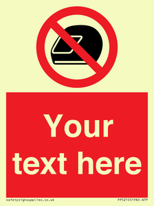 Custom No Motorcycle Helmets Sign